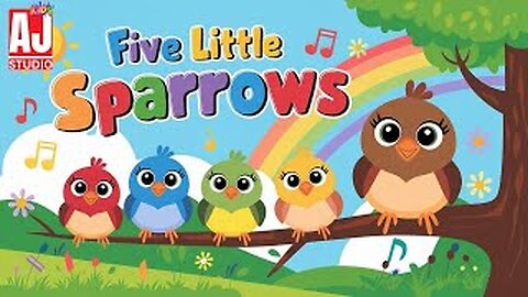Five Little Sparrows | Counting Birds Song for Kids 😊