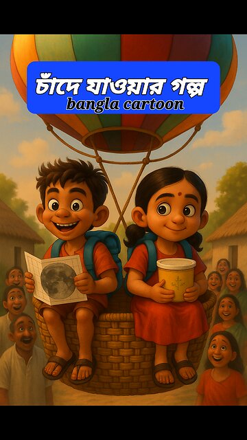চাঁদে ছুটির প্ল্যান! | দই-চালিত বেলুনে রাফি-নিধির হাসির অভিযান 🌕 | Bengali Funny Kids Animation