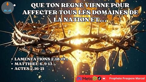 CULTE DU 30/11/2025 THEME : QUE TON REGNE VIENNE POUR AFFECTER TOUS LES DOMAINES DE LA NATION ET...