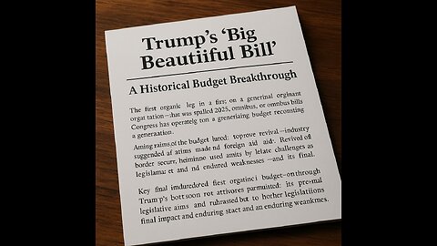 TRUMP'S BBB BUDGET. NO BS APPRAISAL