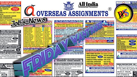 Assignment Abroad Times today || Gulf Jobs Vacancies