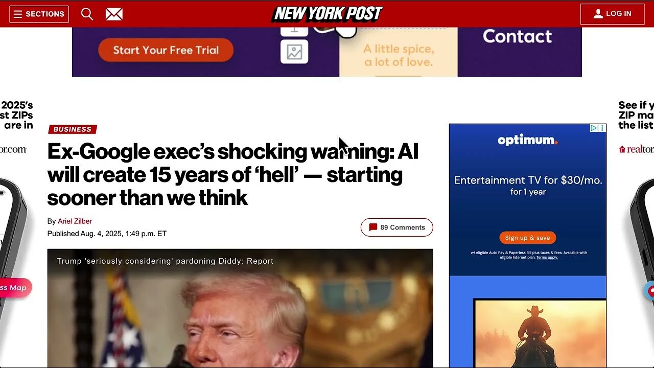 NEWS & PROPHECY: EX-GOOLGE EXEC WARNS AI WILL SOON CREATE 15 YEARS OF "HELL"