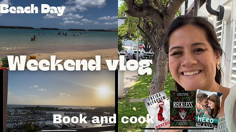Weekend Vlog | Hawaii beach day, Book and cook