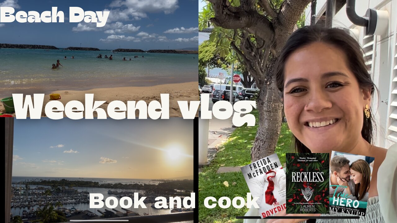 Weekend Vlog | Hawaii beach day, Book and cook
