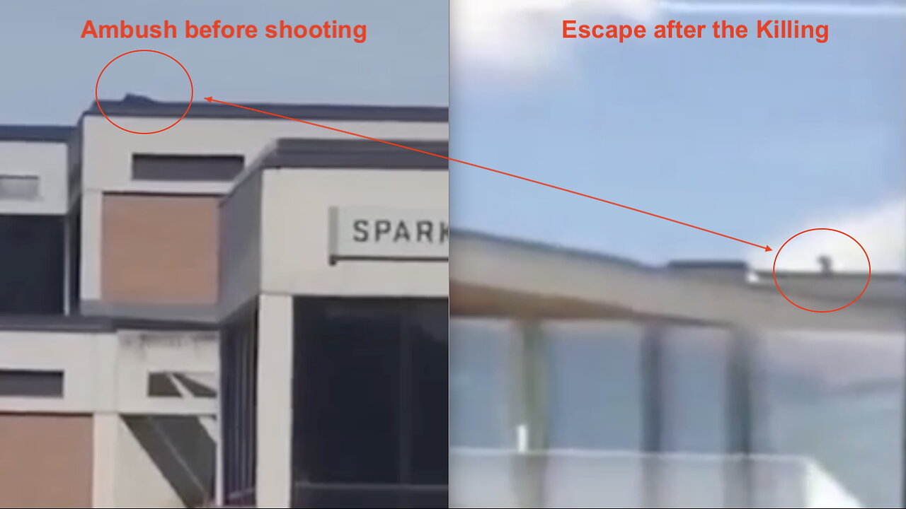 ALLEGED KILLER OF KIRK IN 2 FOOTAGES: before and after the Shooting (VIDEO 1 - Ambush)