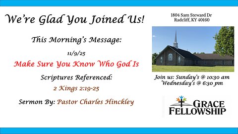 Make Sure You Know Who God Is - 11.9.25