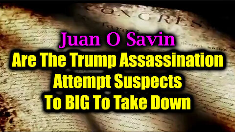 Juan O Savin- Are The Trump Assassination Attempt Suspects To Big To Take Down