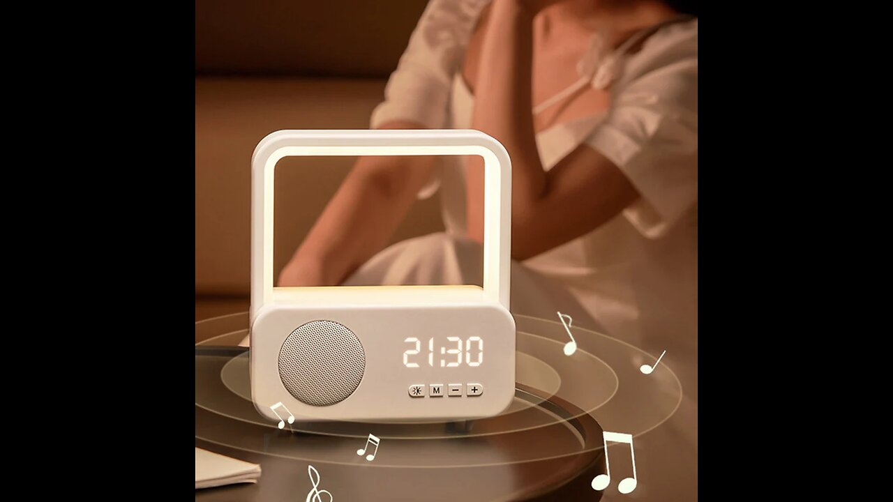 3-in-1 Rechargeable Bluetooth Speaker with Clock & Dimmable Colorful Light