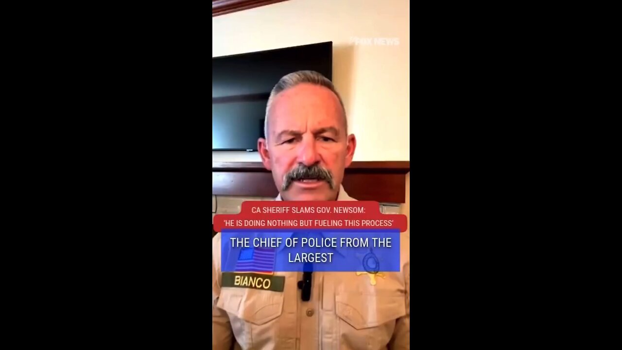 Riverside Co Sheriff and candidate for Gov of California Chad Bianco has a message for Gavin Newson