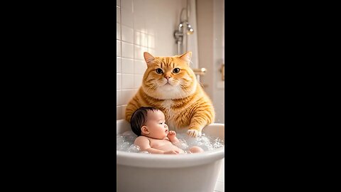 cat 🐈 and baby