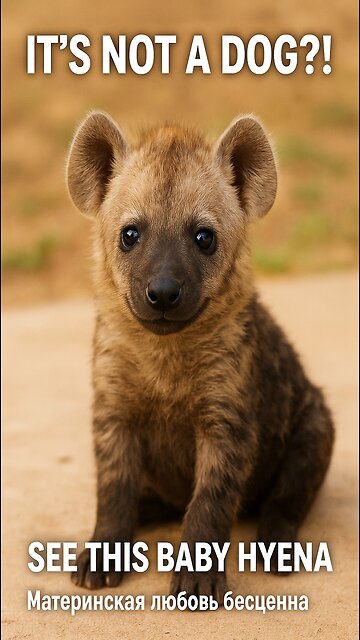 👉 Isn't that a dog?! Look at this hyena pup raised like an angel 🐾✨