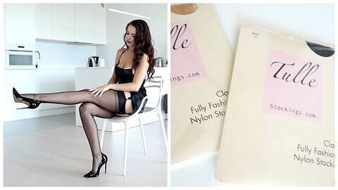 Vintage stockings TRY ON - Tulle stockings
