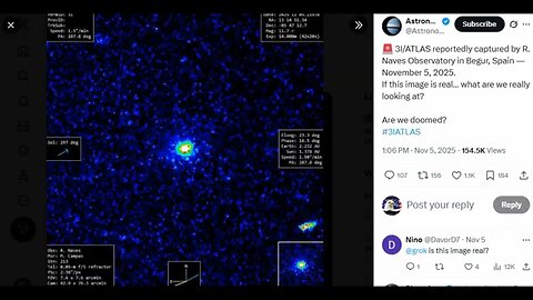 New Picture! No Tail Or Visible Gassing! Comet Atlas Had Non Gravitational Change Of Course & Speed!