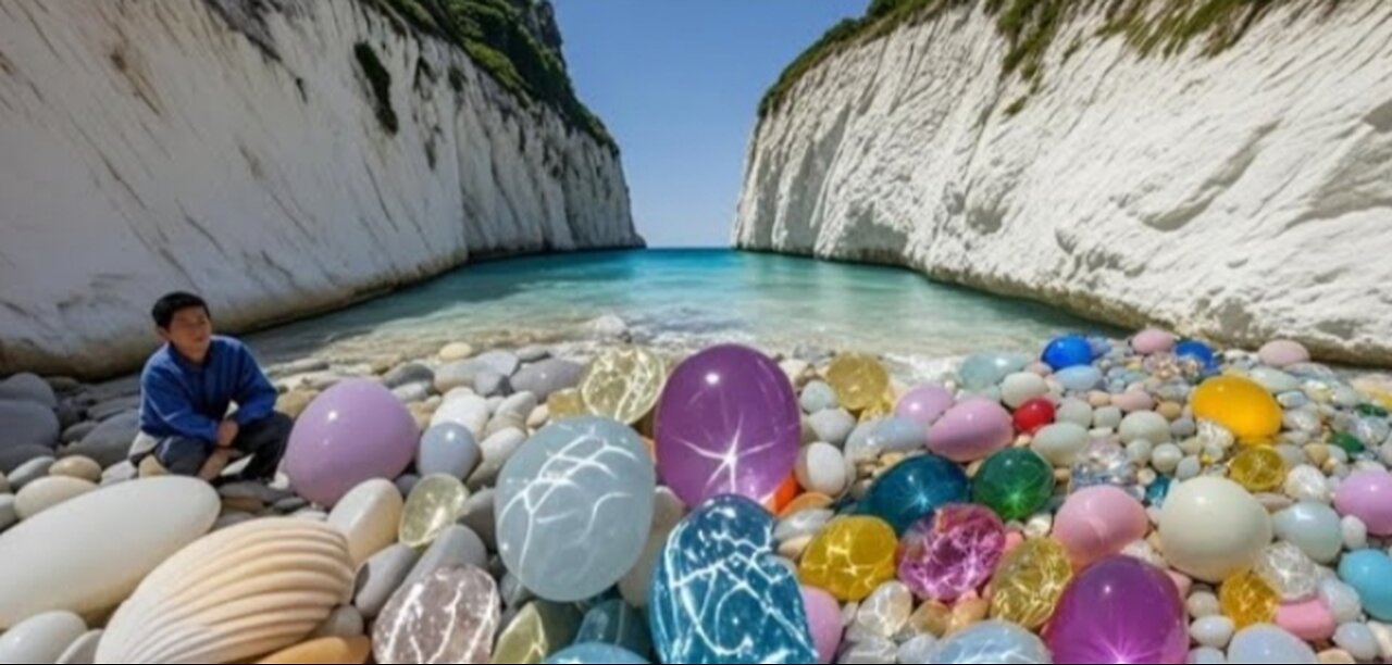 Rainbow 🌈 Beach ⛱️ Crystal Secrets . Canyon On The Seabed