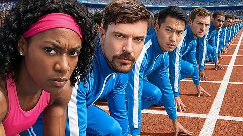 World's Fastest Woman Vs 100 Men!