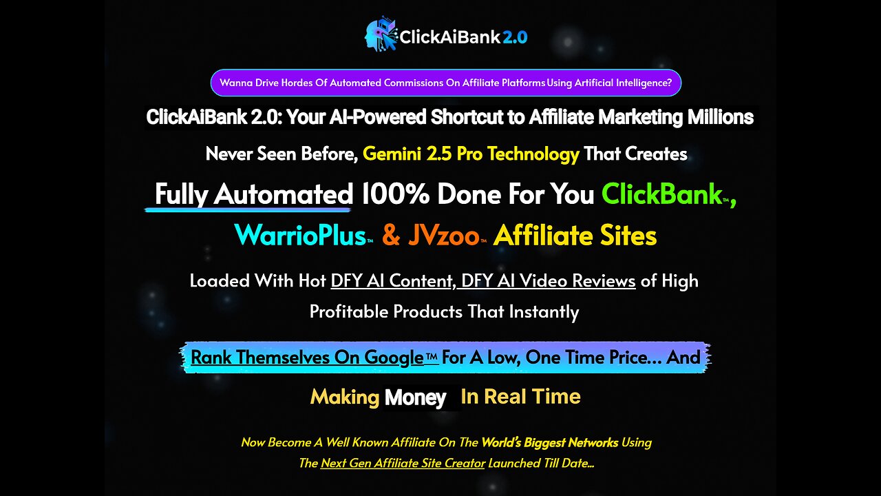 With ClickAiBank 2.0, you get Your AI-Powered Shortcut to Affiliate Marketing Profits.