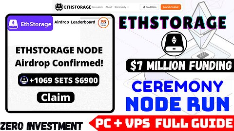 EthStorage Ceremony Node Run with $7 Million Funding || Full Guide for Both VPS & PC Users