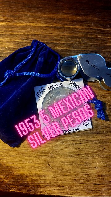 1953 5 Mexican silver pesos