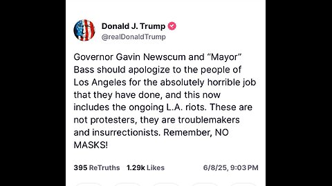 Gavin Newsom says that the ILLEGALS RIOTING in the streets are,