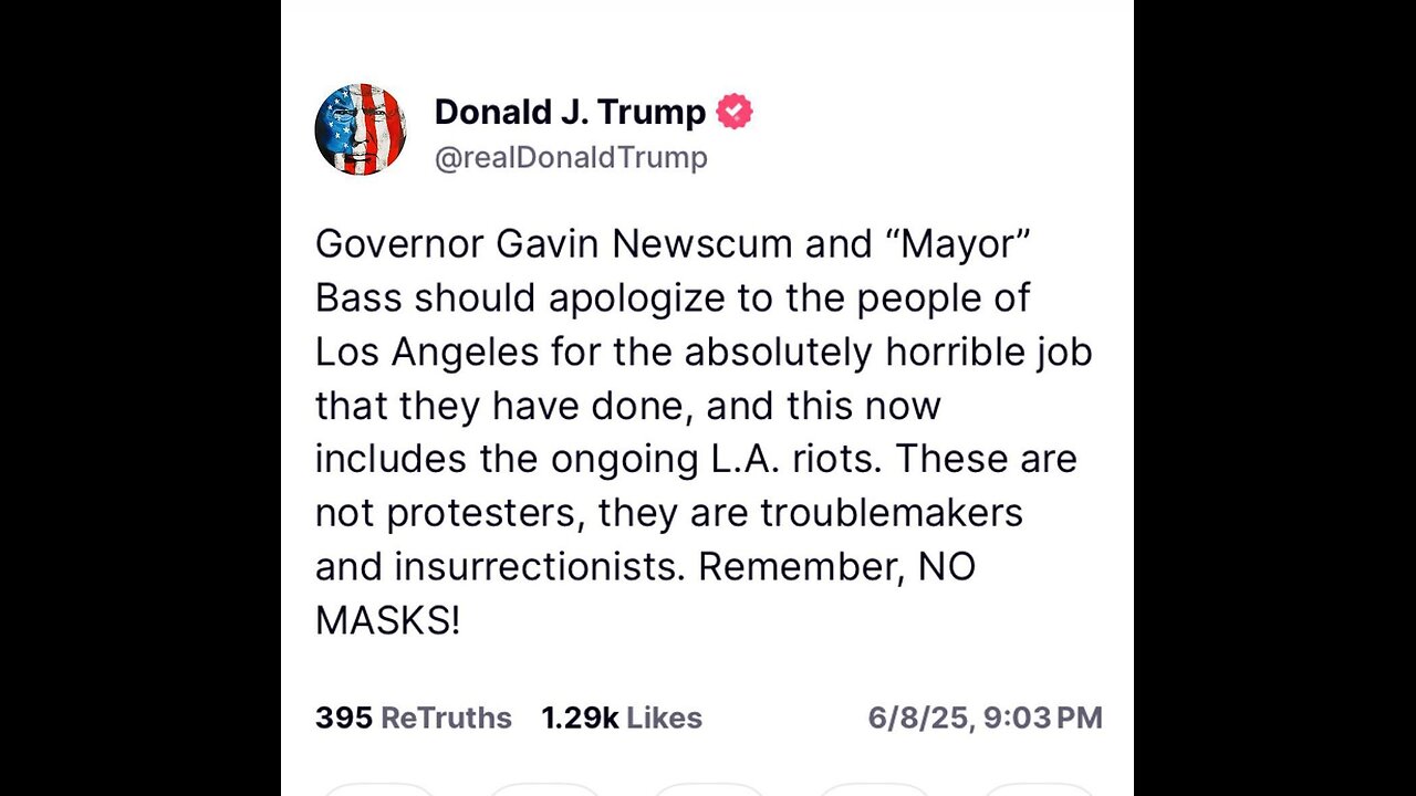 Gavin Newsom says that the ILLEGALS RIOTING in the streets are,