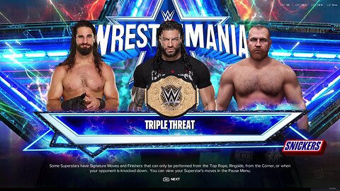 WWE 2k24 Seth Rollins vs Roman Reigns(c) vs Jon Moxley