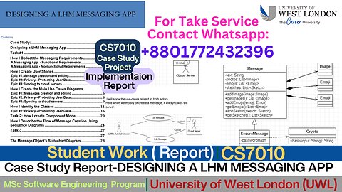 Client Work (Report) | CS7010 Case study Report -Messaging App Design | University of West London