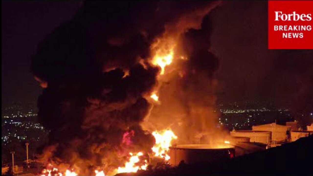 RAW VIDEO: Shahran Oil Depot In Tehran, Iran, Is Hit By Israeli Strikes