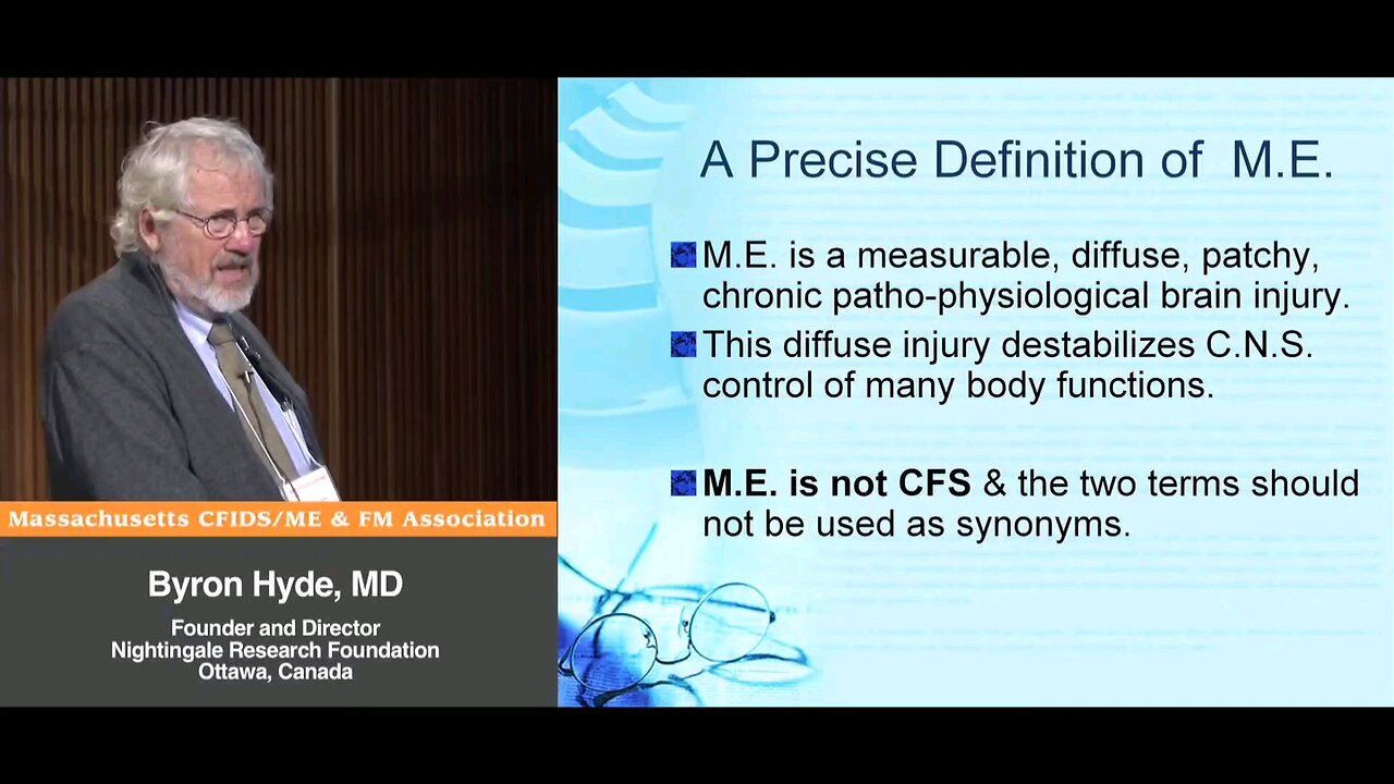 "Myalgic Encephalomyelitis" (aka Enteroviral Encephalomyelitis) causes a brain injury. M.E. is "NOT" the same as "Chronic Fatigue Syndrome", or "ME/CFS" Symptom-Based "Unexplained Fatigue State" Criterias