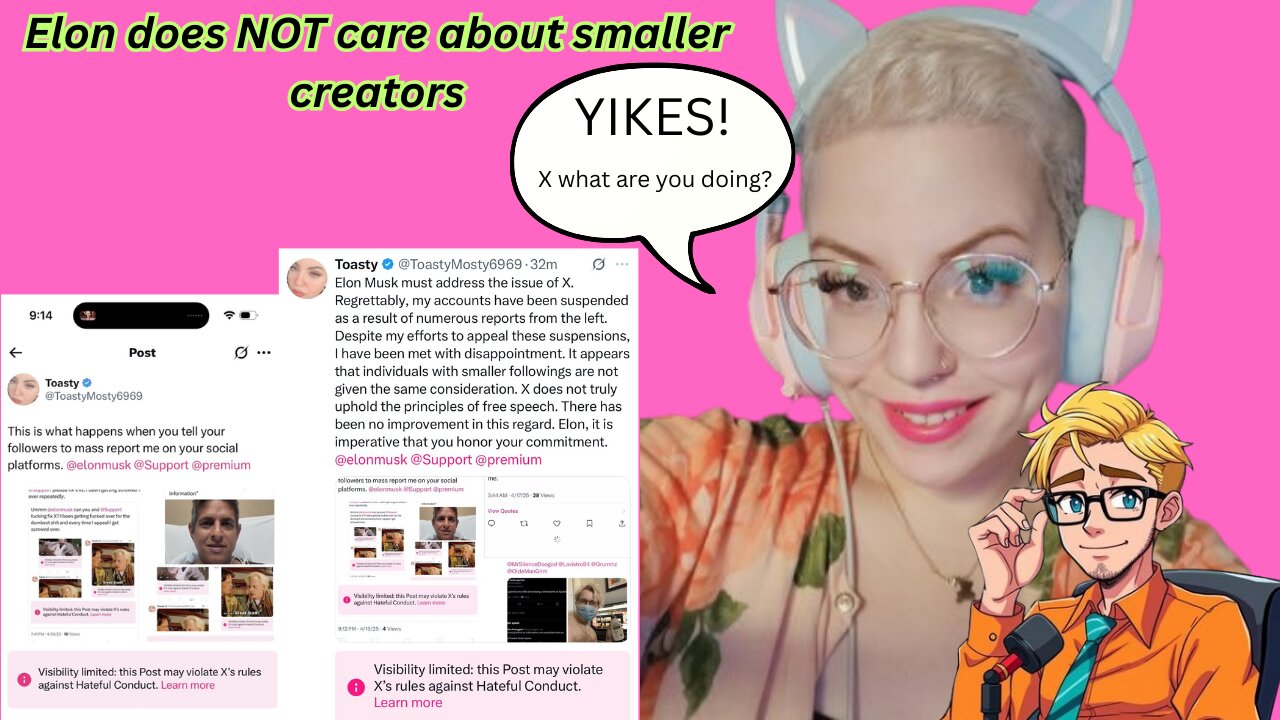 X isn't free speech, Radical leftists trying to take me down.