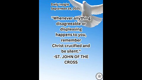 Daily Insight September 14, 2025 #faith #saint #Insight