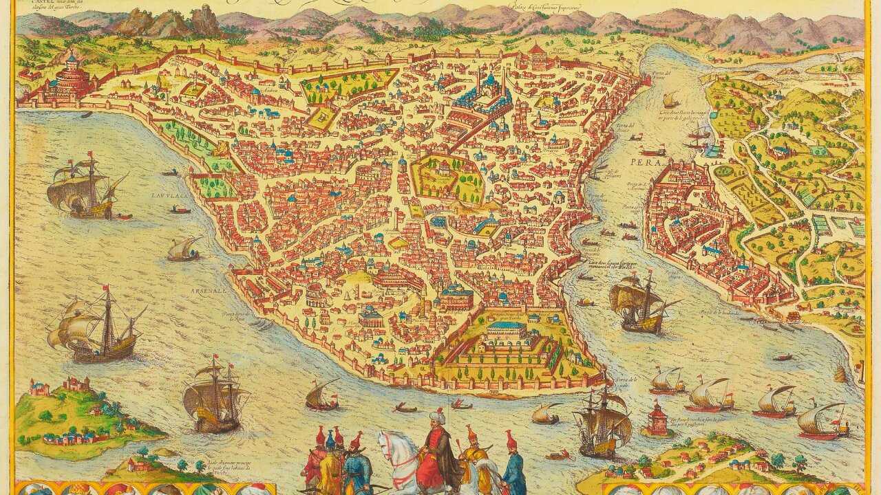 The fall of Constantinople in 1453 marked the end of which empire?