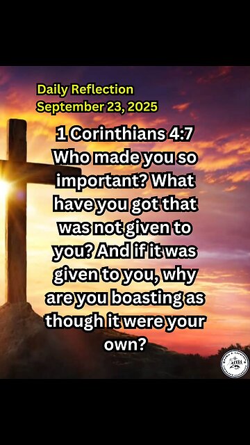 Daily Reflection September 23, 2025 #faith #bible #reflection