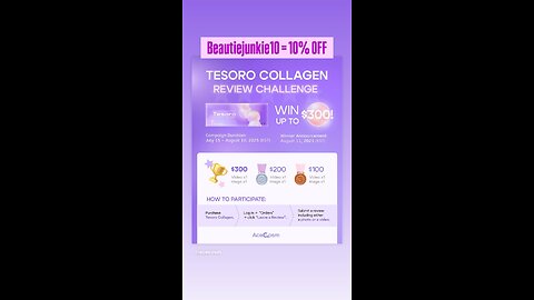 Tesoro Collagen Review Challenge by Acecosm 💁🏻‍♀️ Beautiejunkie10 Saves 10% Off