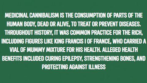 MEDICINAL & AGRICULTURAL CANNIBALISM OF THE INFECTED SUN WORSHIPPERS OUT IN PLAIN SIGHT