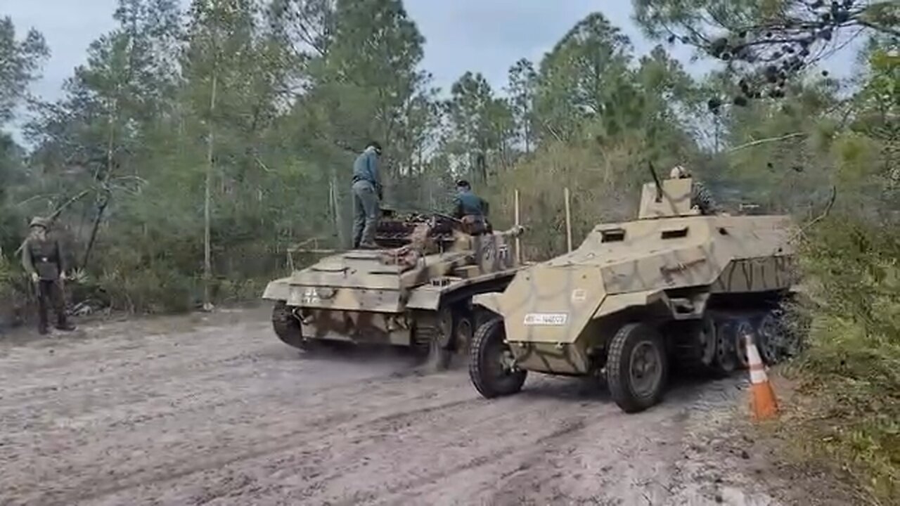 Replica Stug III tank destroyer on the move