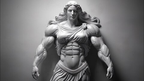 FBB Giantess Greek Statue – Female Muscles & Bodybuilding Goddess in Ancient Mansions!