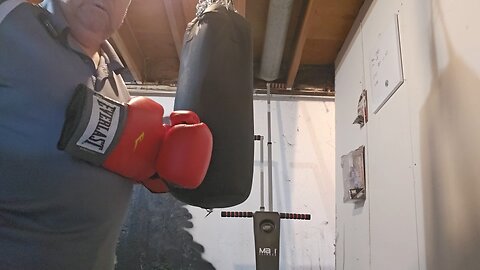 me going rocky Balboa on this heavy bag