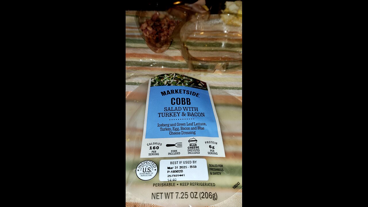 Eating Marketside Cobb Salad With Turkey & Bacon, Dbn, MI, 3/29/25