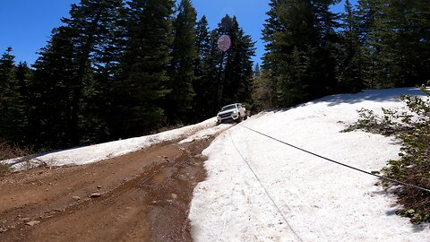 Winching out of a snowdrift that let go