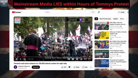 Mainstream Media LIES within Hours of Tommys Robinsons Protest