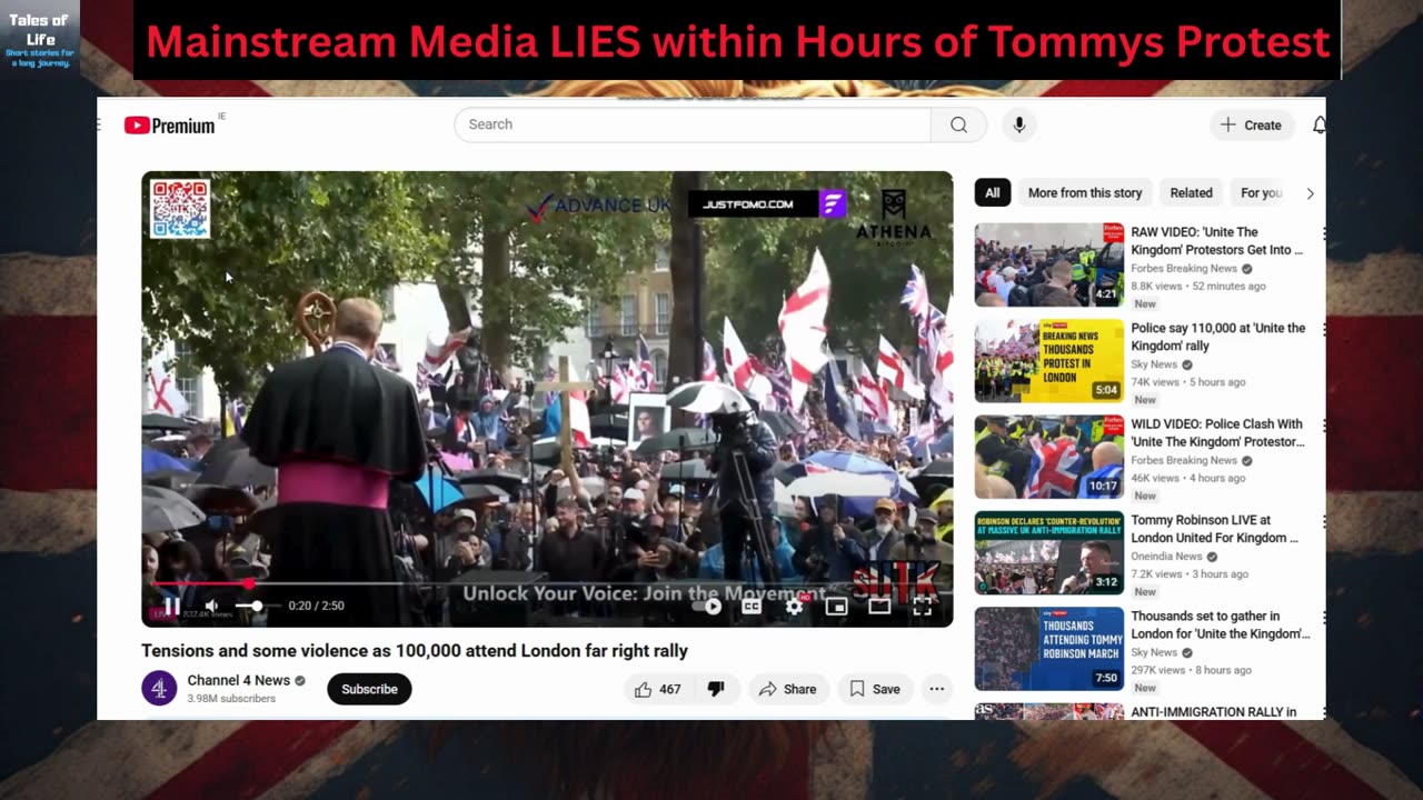 Mainstream Media LIES within Hours of Tommys Robinsons Protest