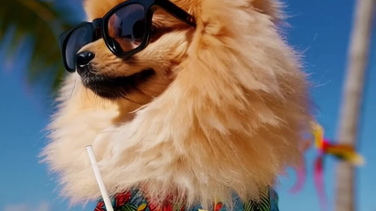 Tropical Pomeranian Vibes in 10 Seconds