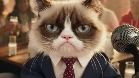Grumpy Cat’s Epic Motivational Speech to Milk Lovers! 🐱🥛