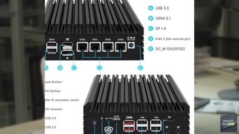 MOGINSOK 2.5GbE Firewall Appliance Mini PC, 12th Gen Intel N100(3.4GHz) 4xIntel