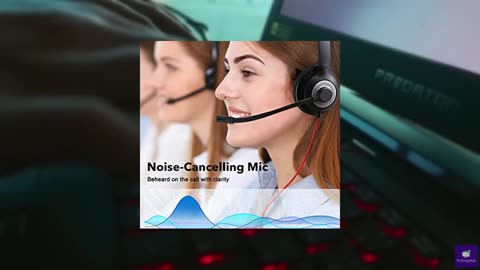 JIAMQISHI USB Headset with Mic for PC, On-Ear Computer Laptop Headphones with No