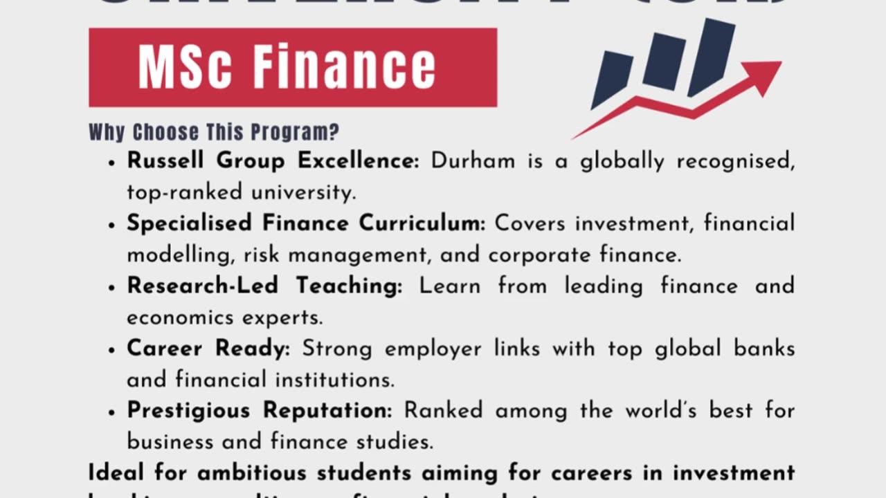 Durham MSc Finance: Global Recognition with Divine Associates Ltd