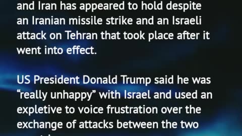 Iran Israel war cease fire angers trump