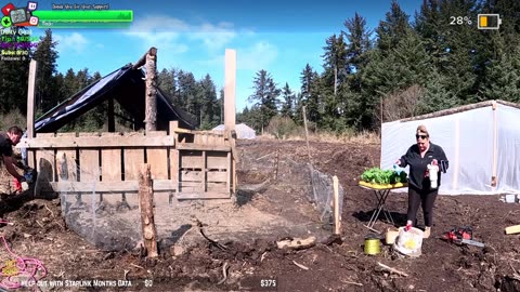 Day 343 Building Twitch's BIGGEST GARDEN HOMESTEAD/ FARMSTEAD REMOTE Isolated ALASKAN Village | !Real !Homestead