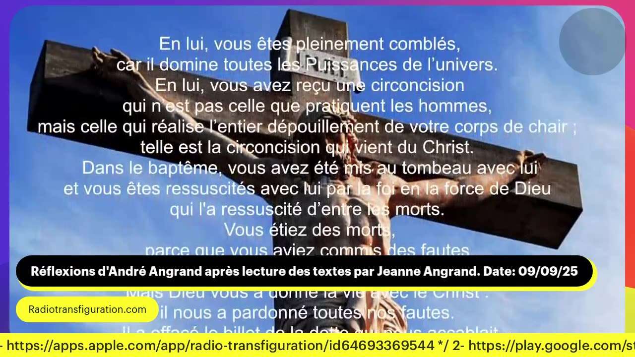 Réflexions d'André Angrand après lecture des textes par Jeanne Angrand. Date: 09/09/25