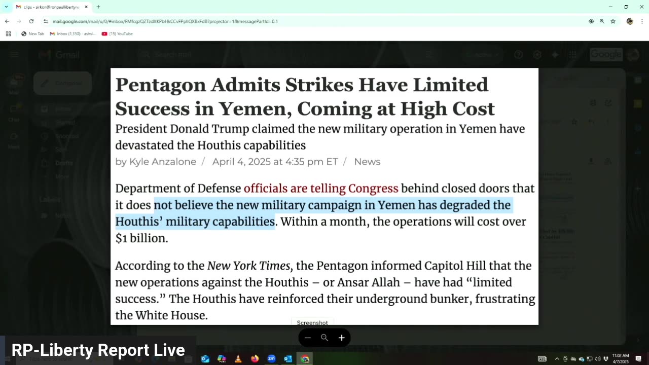 Yemen Costs Approaching $1 Billion With Little Success Because The Houthis 'Shoot & Scoot'